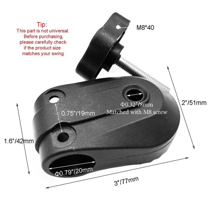 Timyrimy Garden Swing Plastic Fittings for RUS4180-2002 Swing, 2" Gear