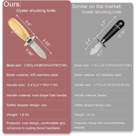 MYBMHTNB Oyster Shucking Knife Set of 2 Stainless Steel Oyster Knifes and 2 Pairs Level 5