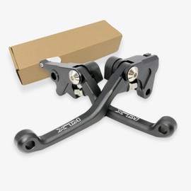 Dirt Bike CNC Pivot Black Brake Clutch Levers Adjustable Compatible with KLX140 2008-2022 | KLX140L 2008-2022 | KLX140G 2017-2022 | KLX140R KLX140RF 2021-2024 (Black)