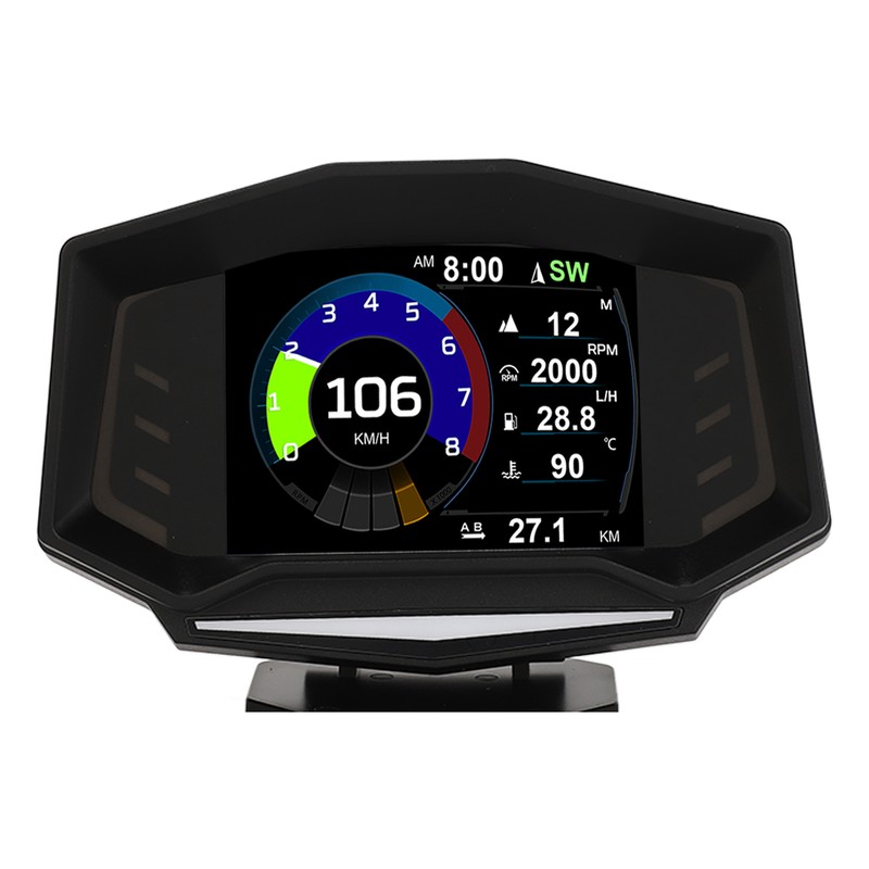 Car HUD Display OBD2 GPS Slope Meter Multifunction Overspeed Alarm