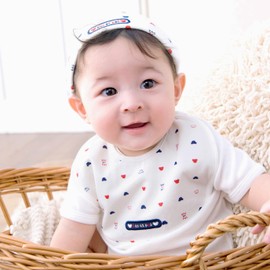 Baby Castle Bib, Tricolor Bib, Made in Japan, white (off-white)
