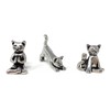 Basic Spirit Yoga Cat Figurine Set (Pewter)-Mini 3 pc. Set