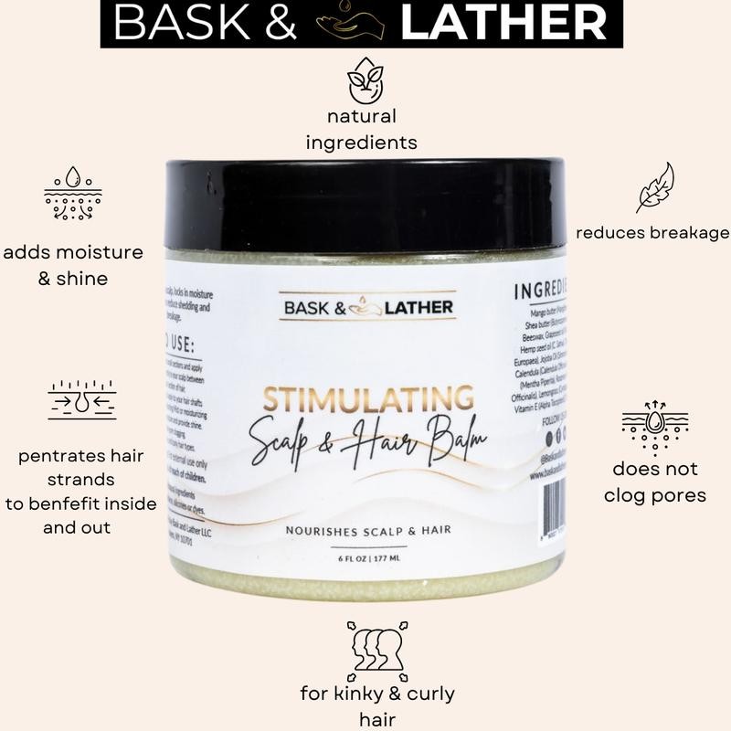 Stimulating Scalp and Hair Balm, Shea Butter and Mango Butter