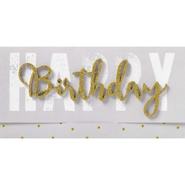 Perleberg Birthday Card Lettering Surprise Happy Birthday 11 x 22 cm