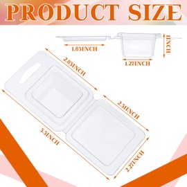200 Pcs Wax Melt Molds Clear Empty Plastic Wax Melt Clamshells Container Molds PET Single Cube 1 oz Candle Molds for DIY Chocolates Wax Melt Wickless Candles Soap Making