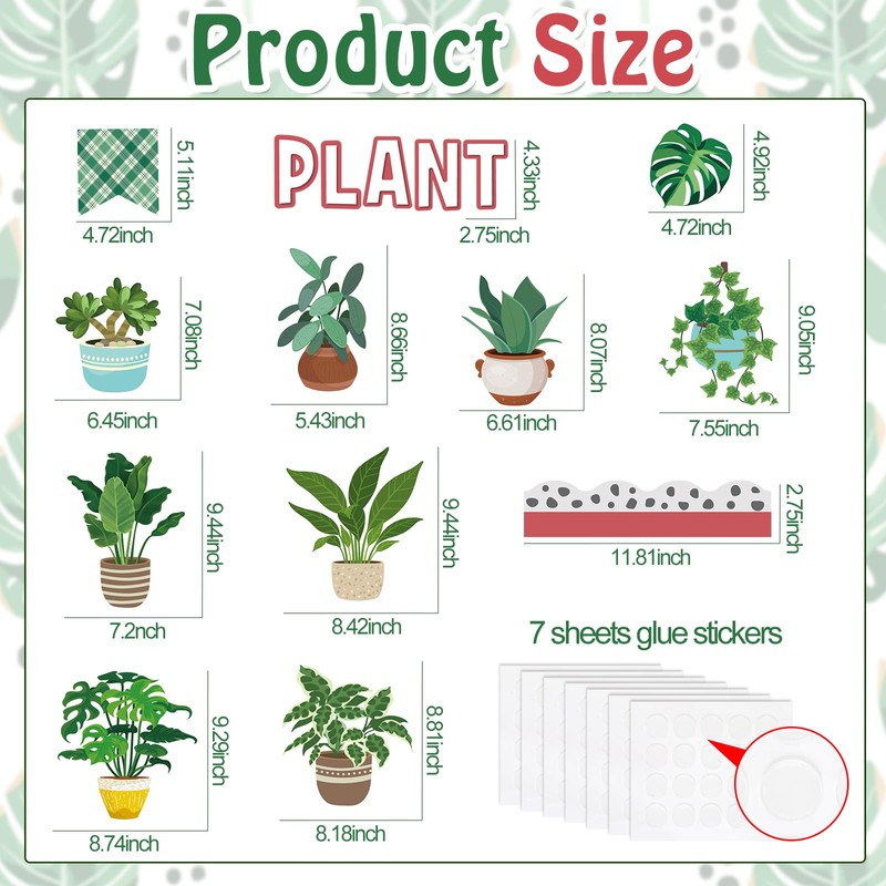 Qilery 50 Pcs Plant Bulletin Board Decoration Plant Kindness Grow