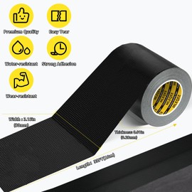 MILEQEE 2Pack Duct Tape Heavy Duty Single Sided, Strong Adhesive High Strength, Waterproof Mesh Tape for Indoor Outdoor Repairing Sealing Bonding, Easy Use Hand Tearable, 3.15 Inch x 33 Feet, Black