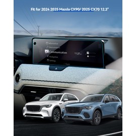 LANTU 2PCS Car Screen Protector for 2024 2025 Mazda CX-90& 2025 CX-70 Accessories Navigation Nano Touchscreen Protector Film HD Clear Anti Fingerprint 12.3''