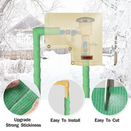 Pipe Insulation, Foam Pipe Insulation Tape, Pipe Insulation Wrap, Pipe Wrap, Outdoor Water Pipe Insulation, Heat Tape for Water Pipes, AC Line Insulation, 3in x 15ft, Green