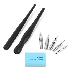AILOOCEDI Manga Cartoon Comic Dip Pen Set,Comic Pen Nib Set, 5 Nibs Manga Drawing Painting Kit With 2 Pen Holders, Perfect For Filigree Design Work