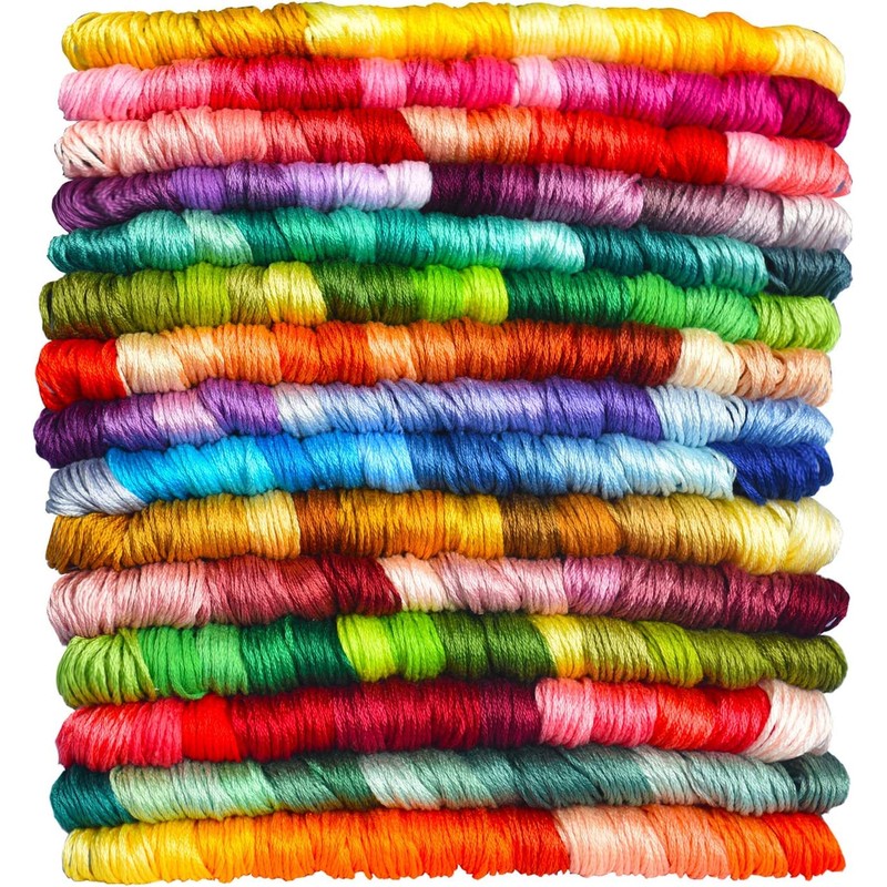 14 Skeins Rainbow Color Embroidery Floss- Cross Stitch Threads -