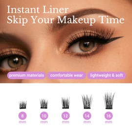 Self Adhesive Lash Clusters Kit: No Glued Needed DIY Eyelashes Clusters Kits D Curl 8-16mm, 96PCS Pre Glued 1 Step Press On Lashes Extension Kit with tweezers and Brush (Self Adhesive - F28)