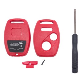 Horande Keyless Entry Replacement Key Fob Cover Case Shell fits for Honda Accord Civic EX CR-V Fit Odyssey Pilot Ridgeline CR-Z (Red)