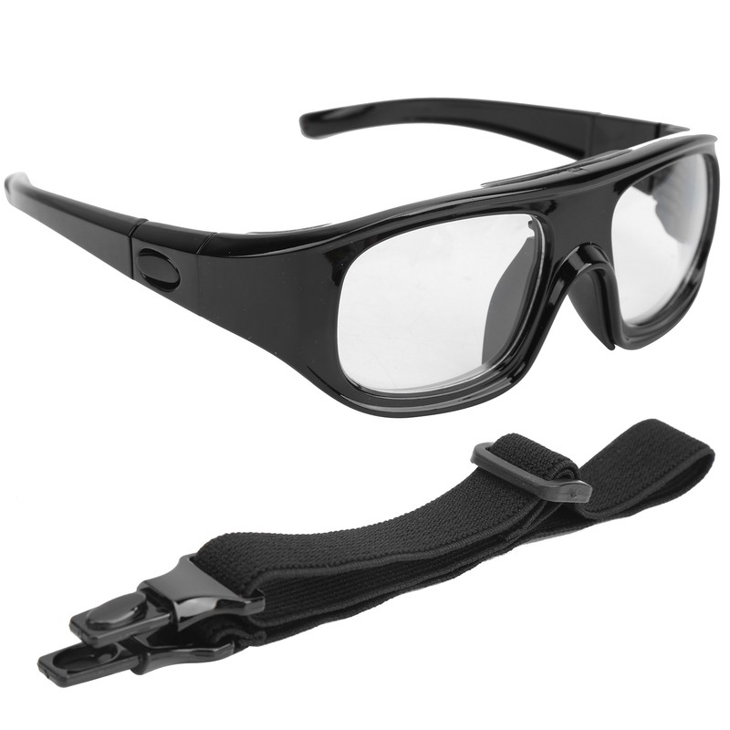 Impactresistant PC Sports Basketball Glasses Removable Headmounted Protective Goggles(black )