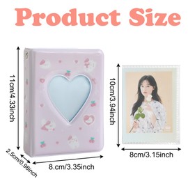 KASESSS 2 Pcs 72 Pockets Photocard Holder, Photocard Binder Portable, Kpop Photocard Binder Cute Mini, Photo Card Holder Kpop Heart Hollow, Kpop Photocard Holder for Photocard Collection (Pink,White)