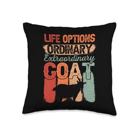 Ordinary Is Not An Option Life Options Ordinary Extraordinary Goat Motivation Throw Pillow, 16x16, Multicolor