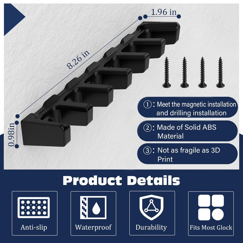TFNUO 2Pack Magnetic Magazine Mount Holder for Glock 17 19