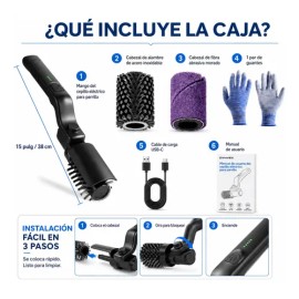 Cepillo Eléctrico Para Asador Bbq 3 Velocidades De Limpieza