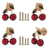 Hetyskluy Cherry knobs 4PCS, Cabinet Drawer Knob,Zinc Alloy Single Hole