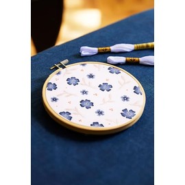 DMC Blue Ditsy Florals - Medium Embroidery Kit