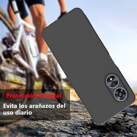 QWYJ Funda para OPPO A58 4G Case Protectora de TPU Suave Ultrafina Matte Minimalista for OPPO A58 4G Funda Liso(Negro)