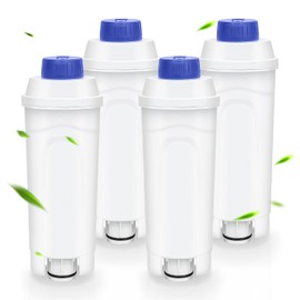 4 Pack-DLSC002 Coffee Machine Filters, Compatible with DeLonghi Filter DLSC002, Activated Carbon Softener For De'longhi 5513292811 Ecam, Esam, Etam, Bco410, Bco420, Ec680, Ec800, CFL-950, Ser3017 etc