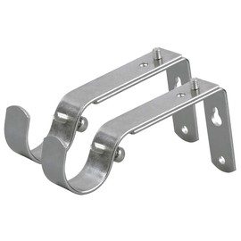 Adjustable Curtain Rod Bracket Or Rod Holder - for 7/8 or 1 Inch Rods-(Satin Nickel,Set of 2)