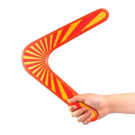 Boomerang V Shaped Outdoor, Boomerang, Flatloop Bummerang, Boomerang Beginners, Return Flying Boomerang Wooden Toy Gifts (Orange)