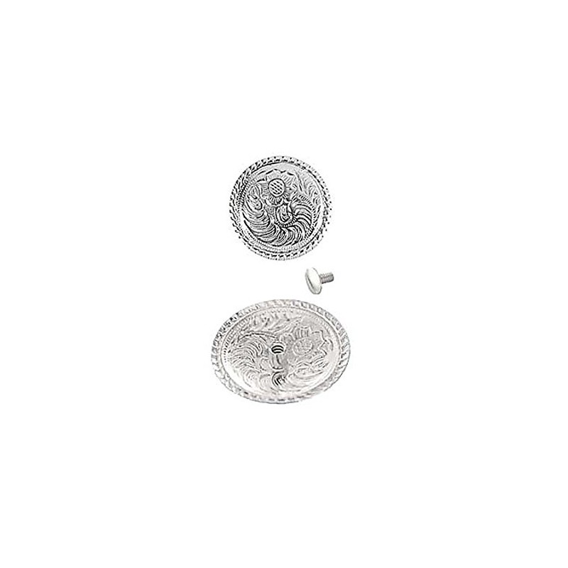 1 Set of Silver Bright 3/4" Round Conchos W/ 1/4"