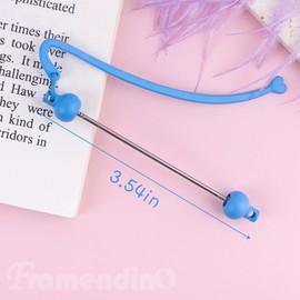 Framendino, 13 Pack DIY Beaded Hook Bookmark Beadable Bookmarks with Pendant Bar for Book Lovers
