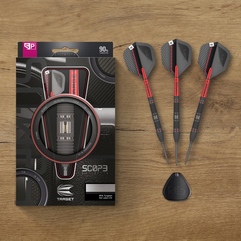 Target Darts Scope Swiss Point Steel Darts, 90% Tungsten Dart