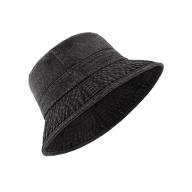 Zylioo L/XL/XXL Jeans Fishing Hat Denim for Large Head, UPF 50+ Sun Protection Sun Hat Size 58-64 cm, Vintage Summer Hat, black
