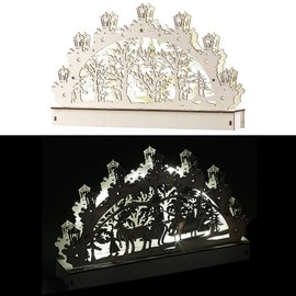 Britesta Wooden Light Arch Decoration with LED Light and Reindeer Design