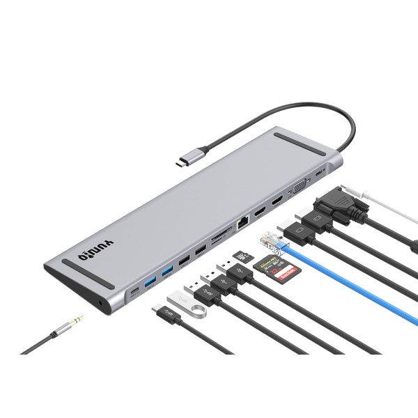 13-in-1 Triple Display USB C Docking Station with Dual 4K