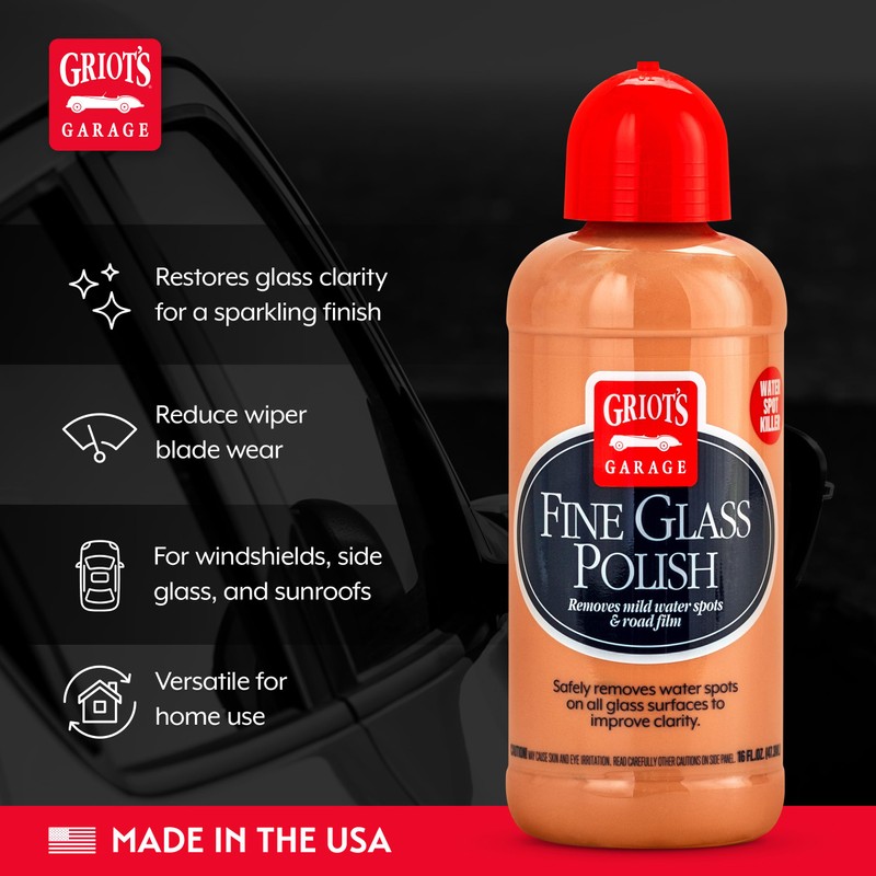 Griot's Garage Fine Glass Polish, Car Window, Windshield Polishing Cleaner
