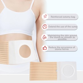 DERAYMI Ostomy Belts, Elasticity Ostomy Hernia Belt, Post Colostomy Abdominal Ostomy Support Ostomy Supplies, Fixed Colostomy Bags Support Belt (L)