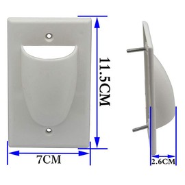 Rosebe [1pc] Commercial Single Brush Wall Plate Insert Wall Pass Through Plate In Wall Installation for Wires Gang Cable Access Strap Wall Socket Plug Port