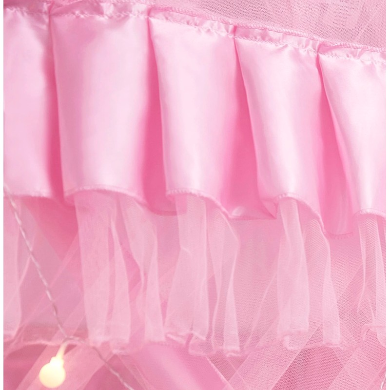 Rosa princesa 4 esquinas Post cama cortina dosel mosquitero, Rosado, Queen