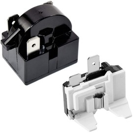 Greluma QP2-4.7 PTC Starter Relay, 3 Pin 4.7Ω Refrigerator Starter Relay and 6750C-0005P 1/2 HP Refrigerator Overload Protector, Compatible with Refrigerator Compressor