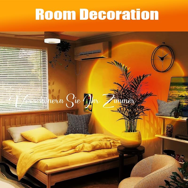 QUIGO Sunset Lamp Night Light Projector LED Room Decor Bedroom