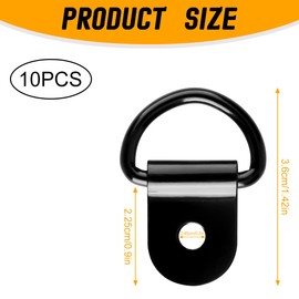 Lotsdonxia 10 PCS Triangle Hooks,Metal Ring Buckles,Retaining Ring for Fixing Photo Frames and Picture Frames(Black)