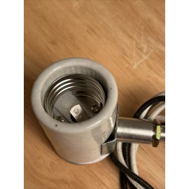 PORCELAIN ~ Vintage Lamp Socket 1/8 IPS SIDE OUTLET W/ 24 Inch Leads