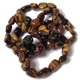 Wild Therapies Tumblestone Tigers Eye Bracelet - Yoga - Plus Gift Bag