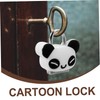 Operitacx Panda Mini Lock Key Cute Cartoon Metal Padlock for
