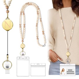 XGALBLA Letter A-Z Lanyard Lanyards for Id Badges Teacher Lanyard Lanyards for Keys Retractable Lanyards for Id Badges Holder, Gold, Large