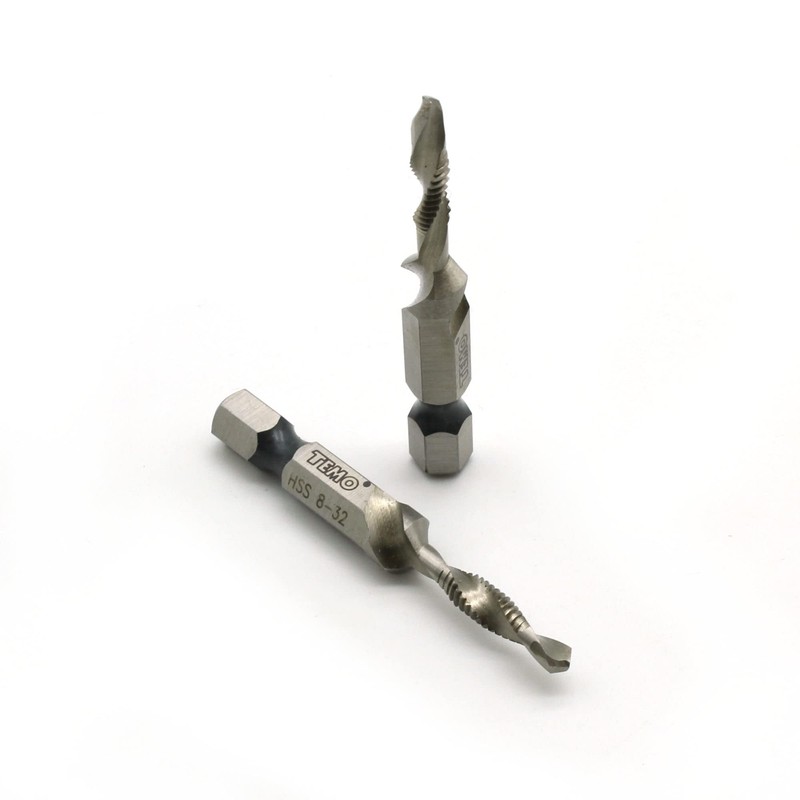 TEMO 2 pc 8-32 Combination Drill and Tap Multi Use