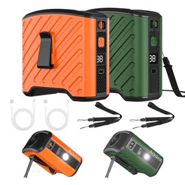 ackdine Portable Waist Fan Clip On, Personal Fan 10000mAh Rechargeable Wearable Hand Free Wearable Cooler for Traveling Working Outdoor Office for Outdoor Camping Travel (Orange Green)