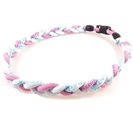 Braid Germanium Necklace ★ Pink White ★ Weights 6 mm Length 51 cm ★ ★ Sports
