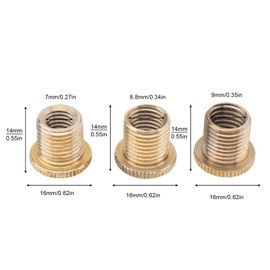 ePathChina M8x1.25 / M10x1.25 / M10x1.5 Gear Shifter Knob Thread Screw Adapter for 5 6 Speed Manual Automatic Vehicle, Gold Shift Knob Adapter (6)