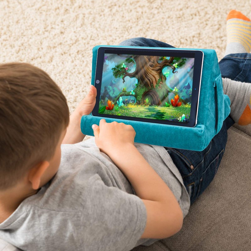 2pcs Multi-Angle Tablet Holder Cushion Stand with Net Pocket &